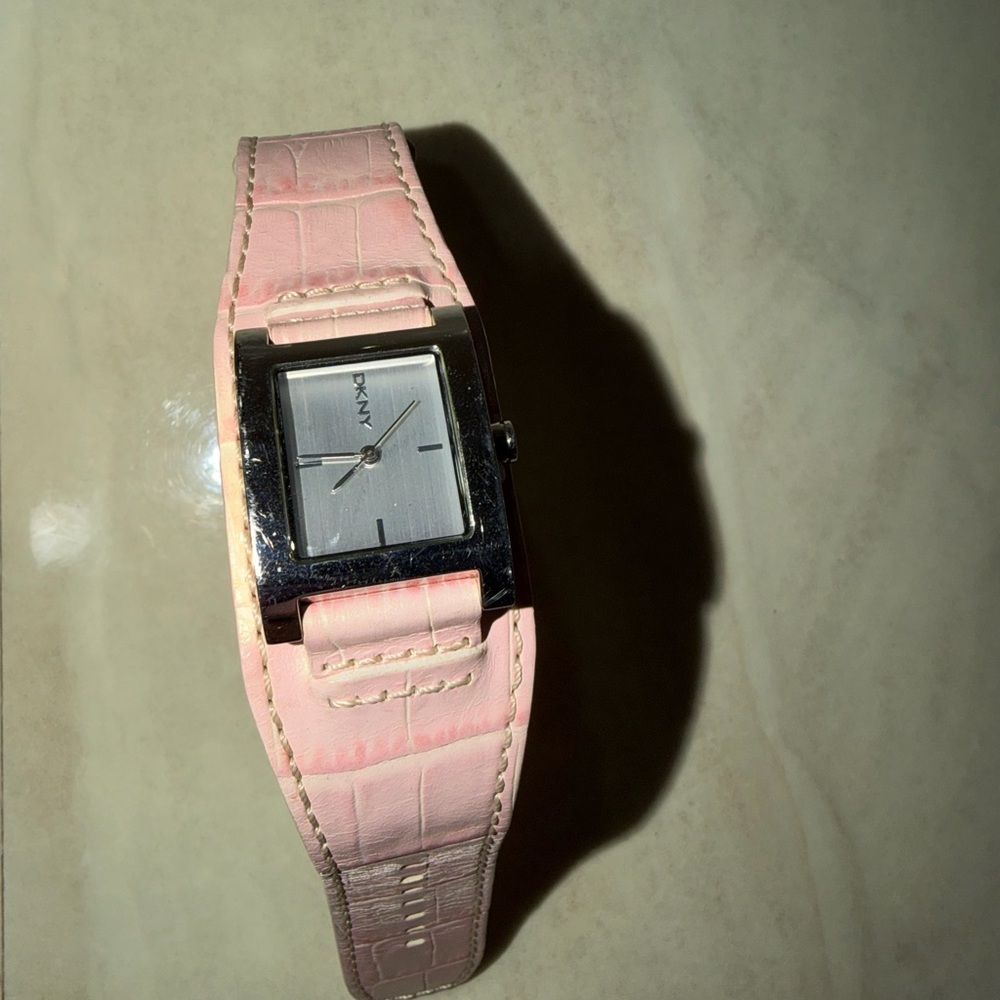 DKNY Silver Dial with Pink Strap Watch